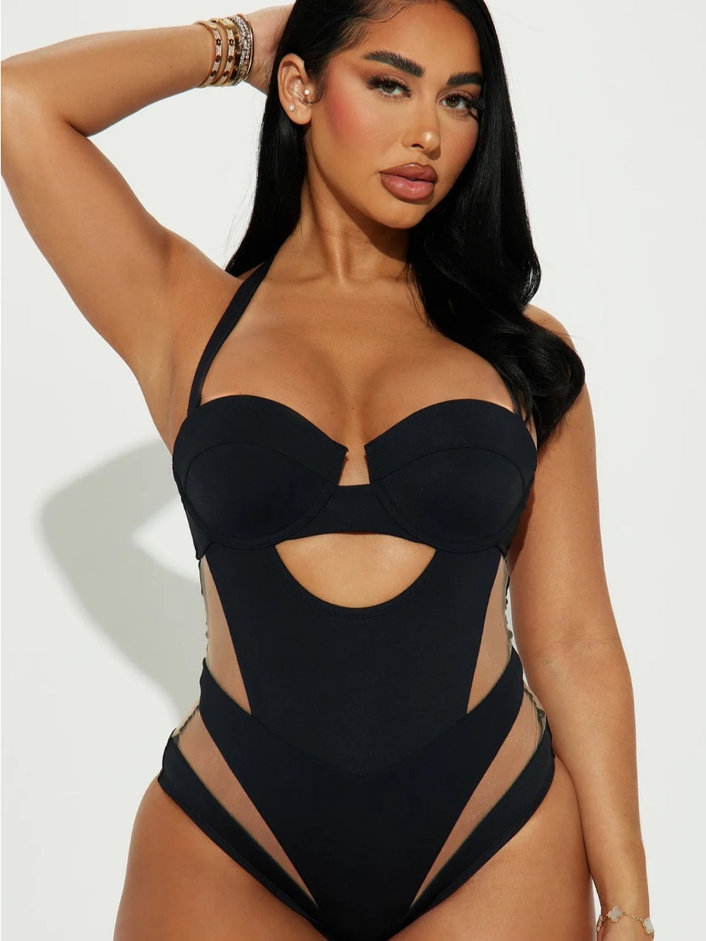 Black Cutout One-Piece Swimsuit New With Tags
